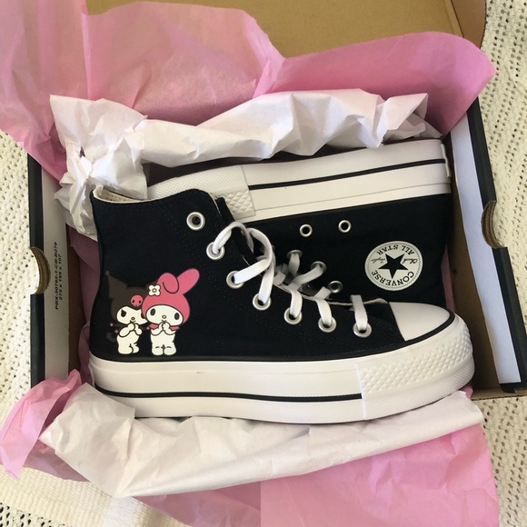 Black platform kuromi& my melody converse - Picture 2 of 6